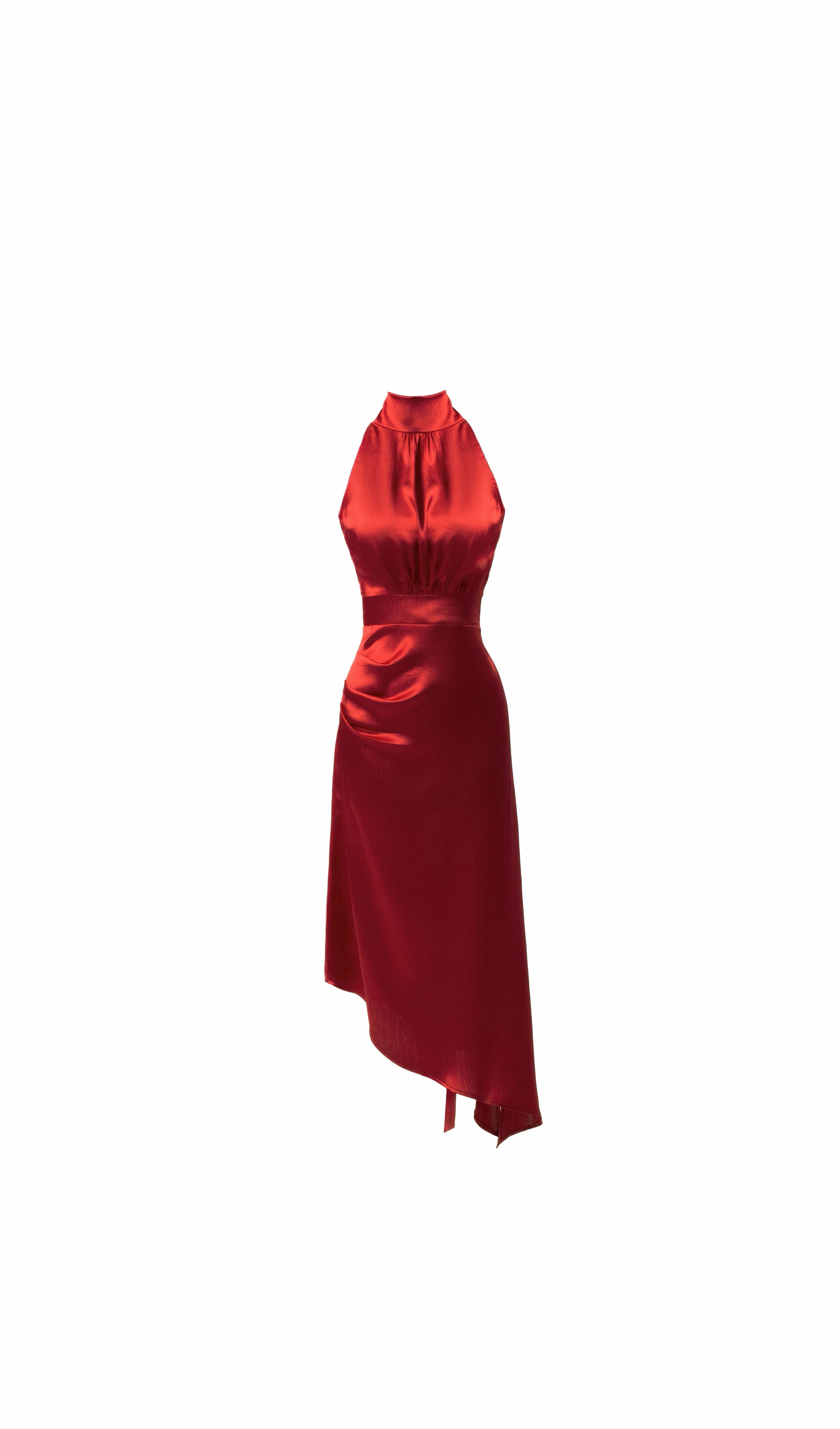 Fiery FêTe Asymmetrical Dress In Red