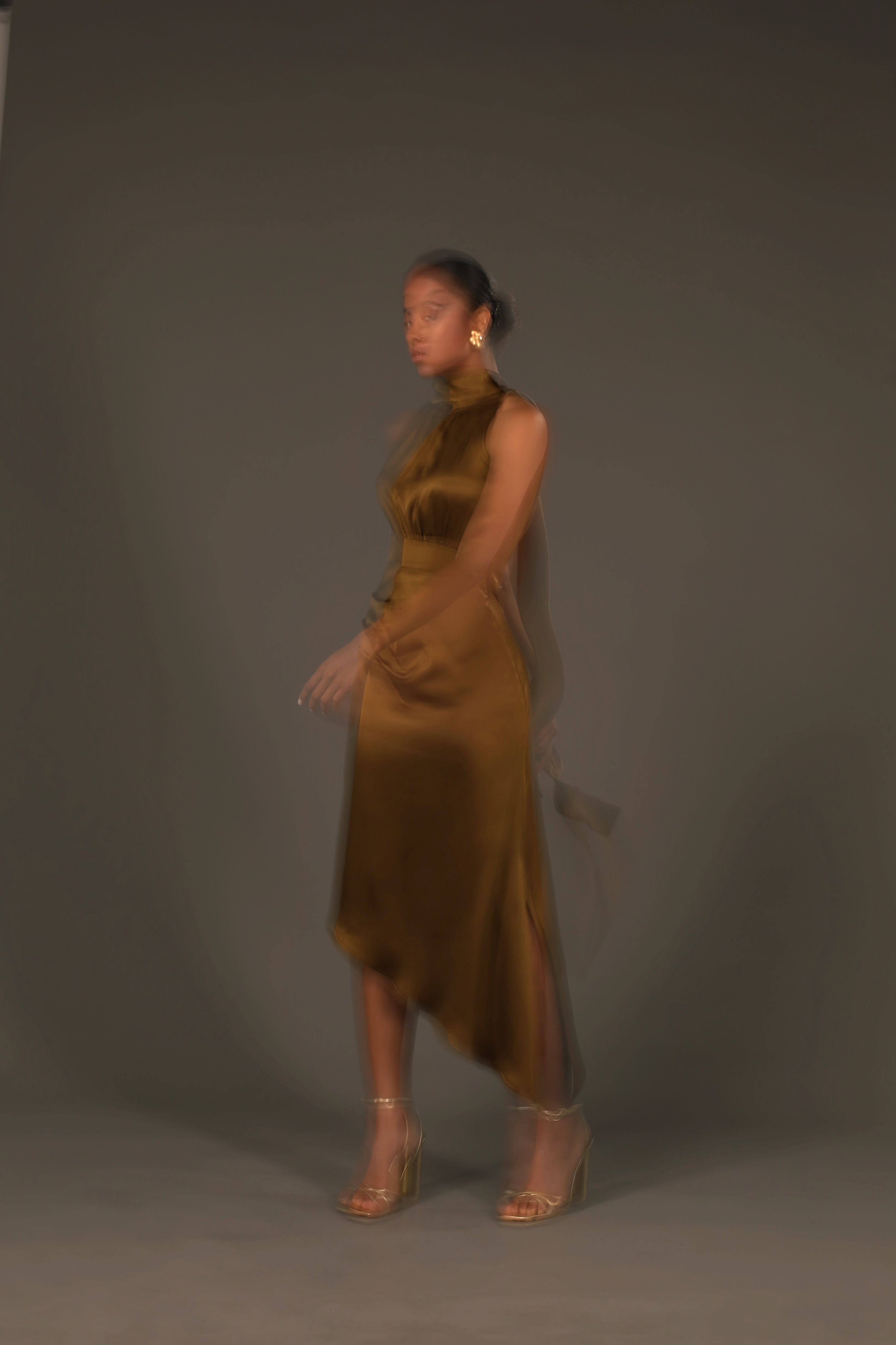 Amber Satin Asymmetrical Dress