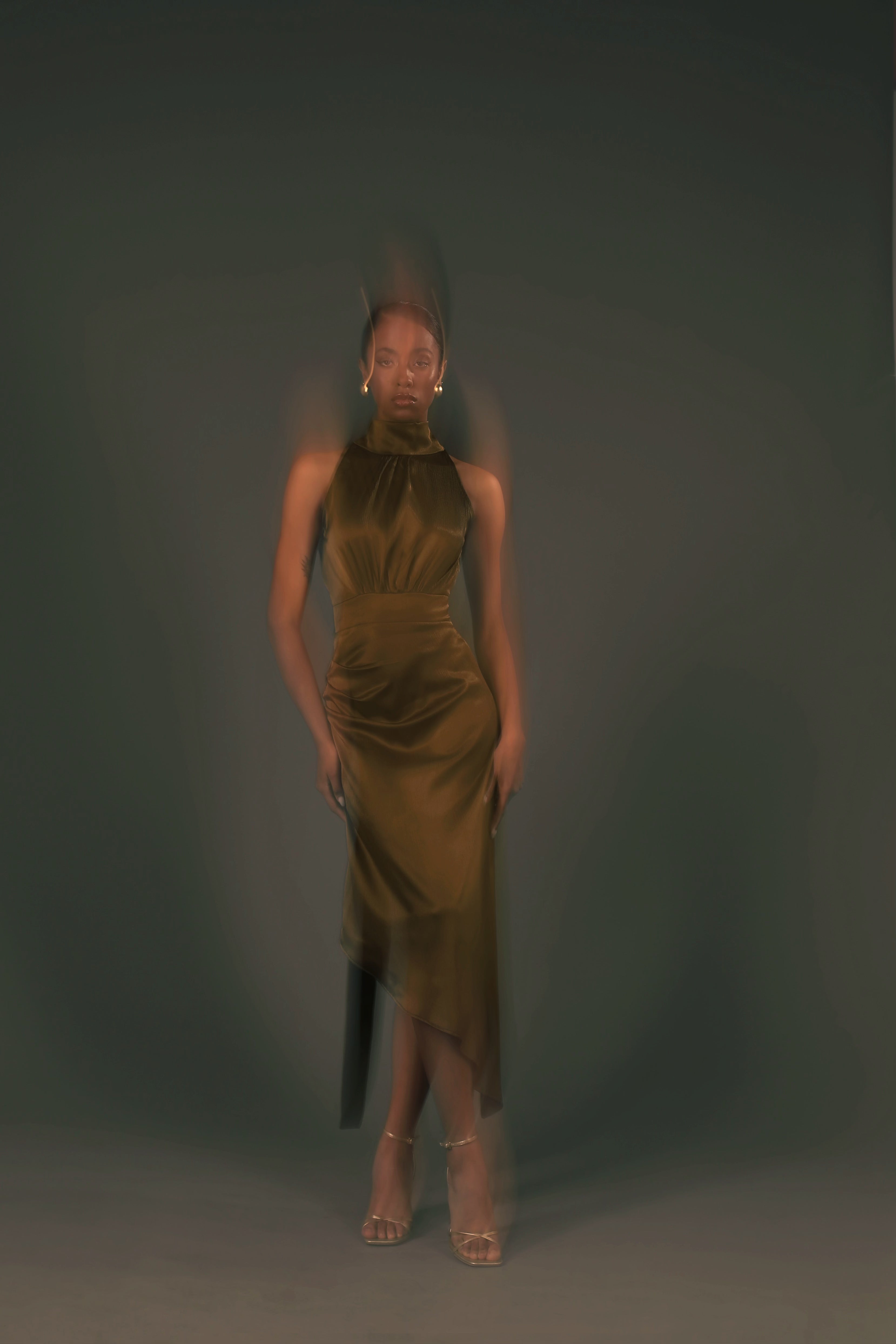 Amber Satin Asymmetrical Dress