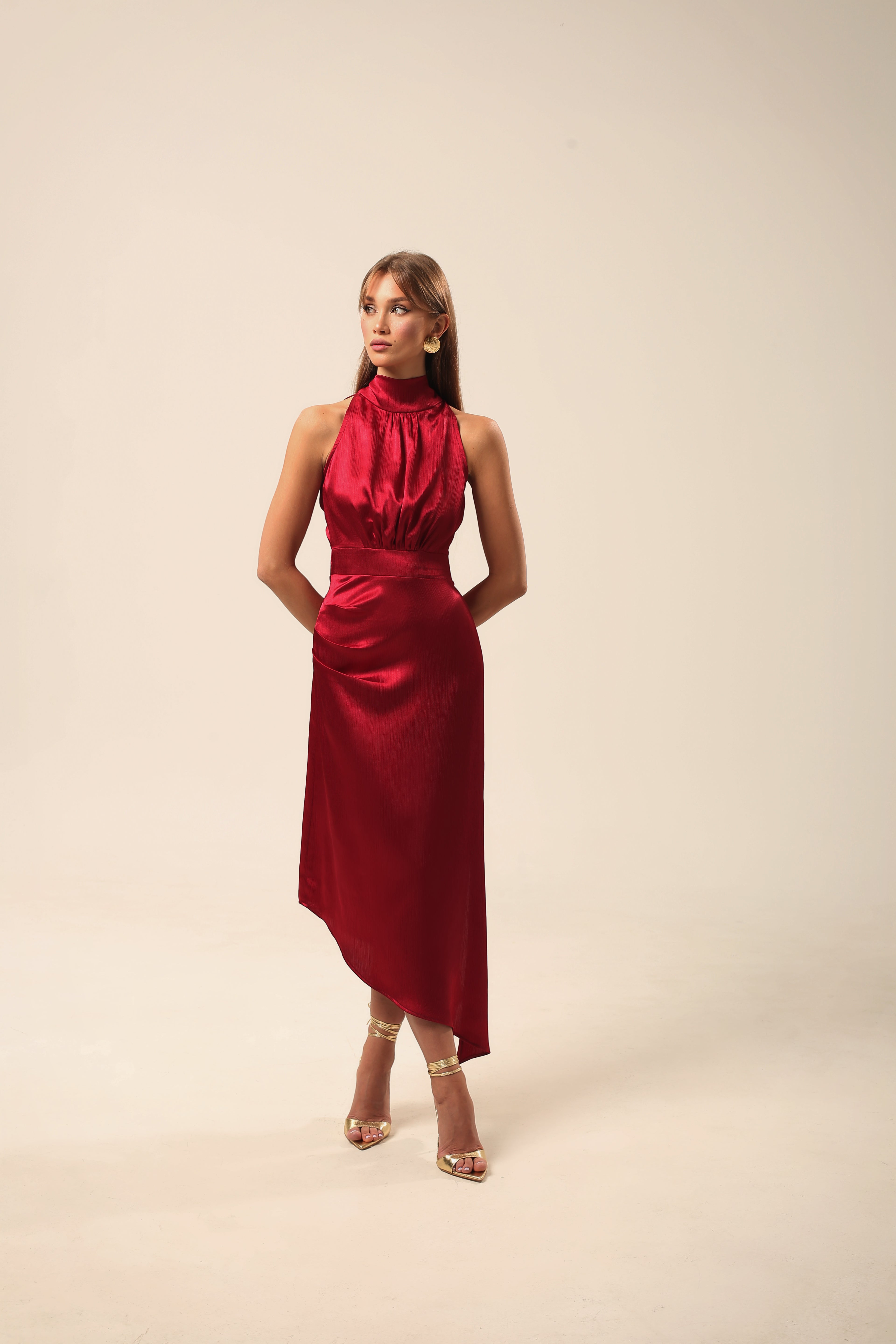 Fiery FêTe Asymmetrical Dress In Red
