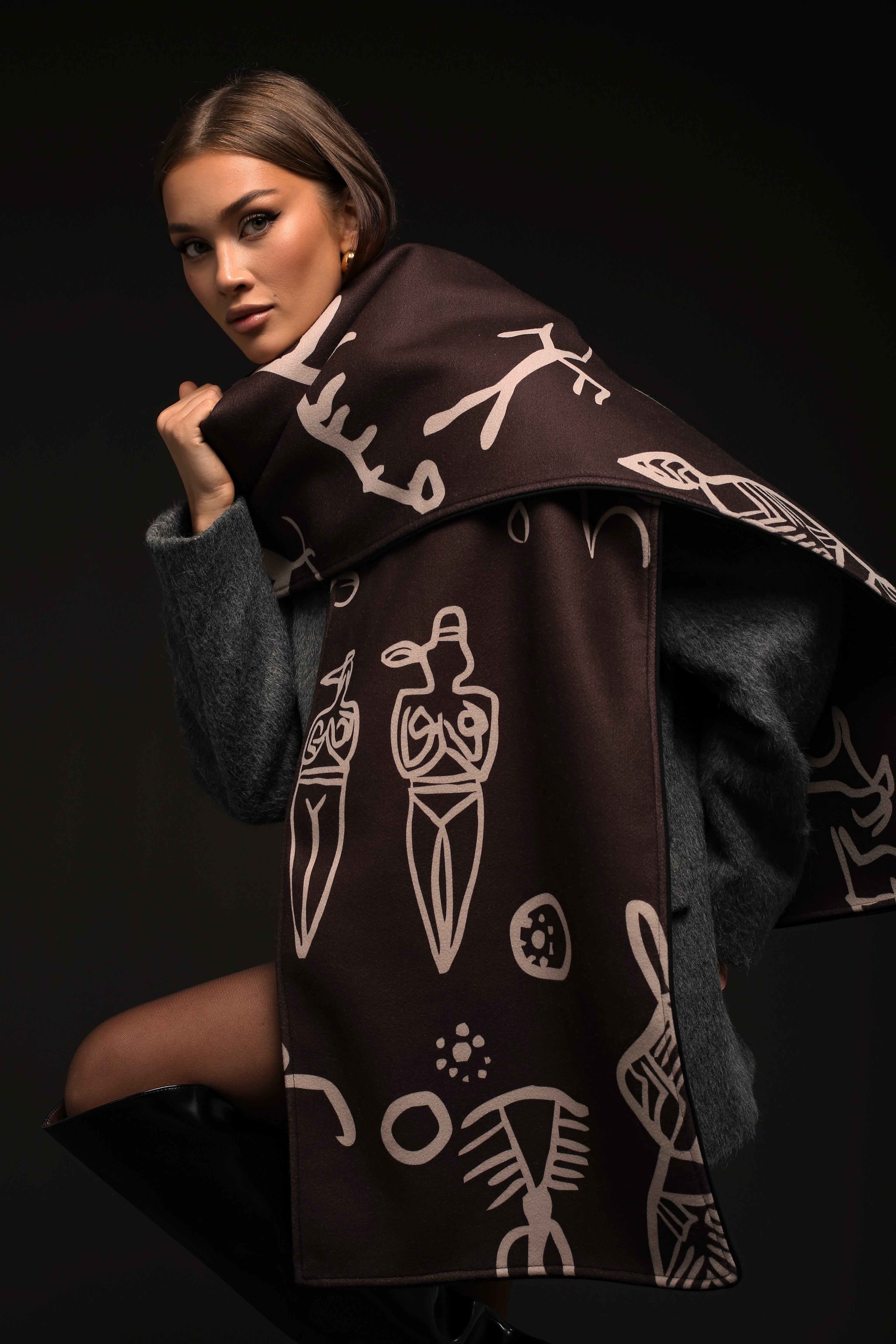 Burgundy Gobustan Heritage Scarf