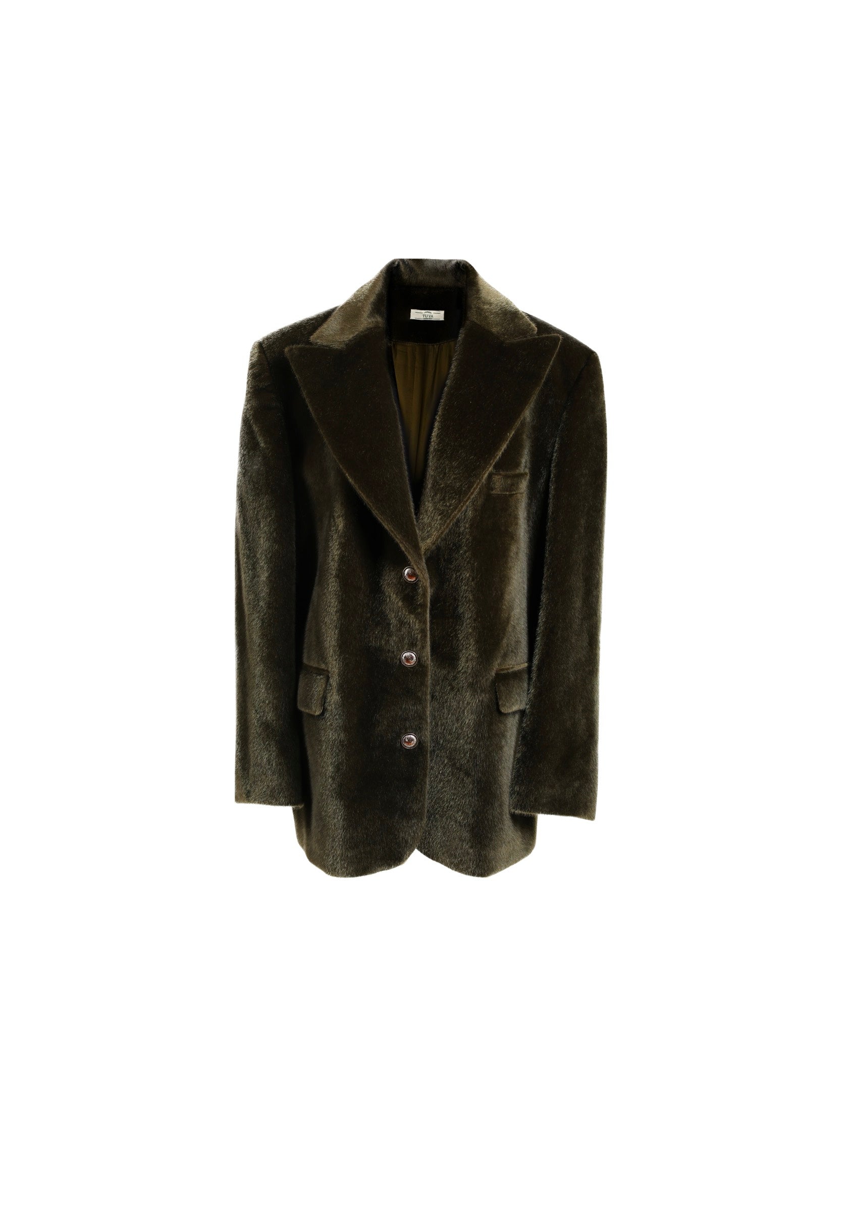 Hand-Crafted Green Semi-Furry Jacket