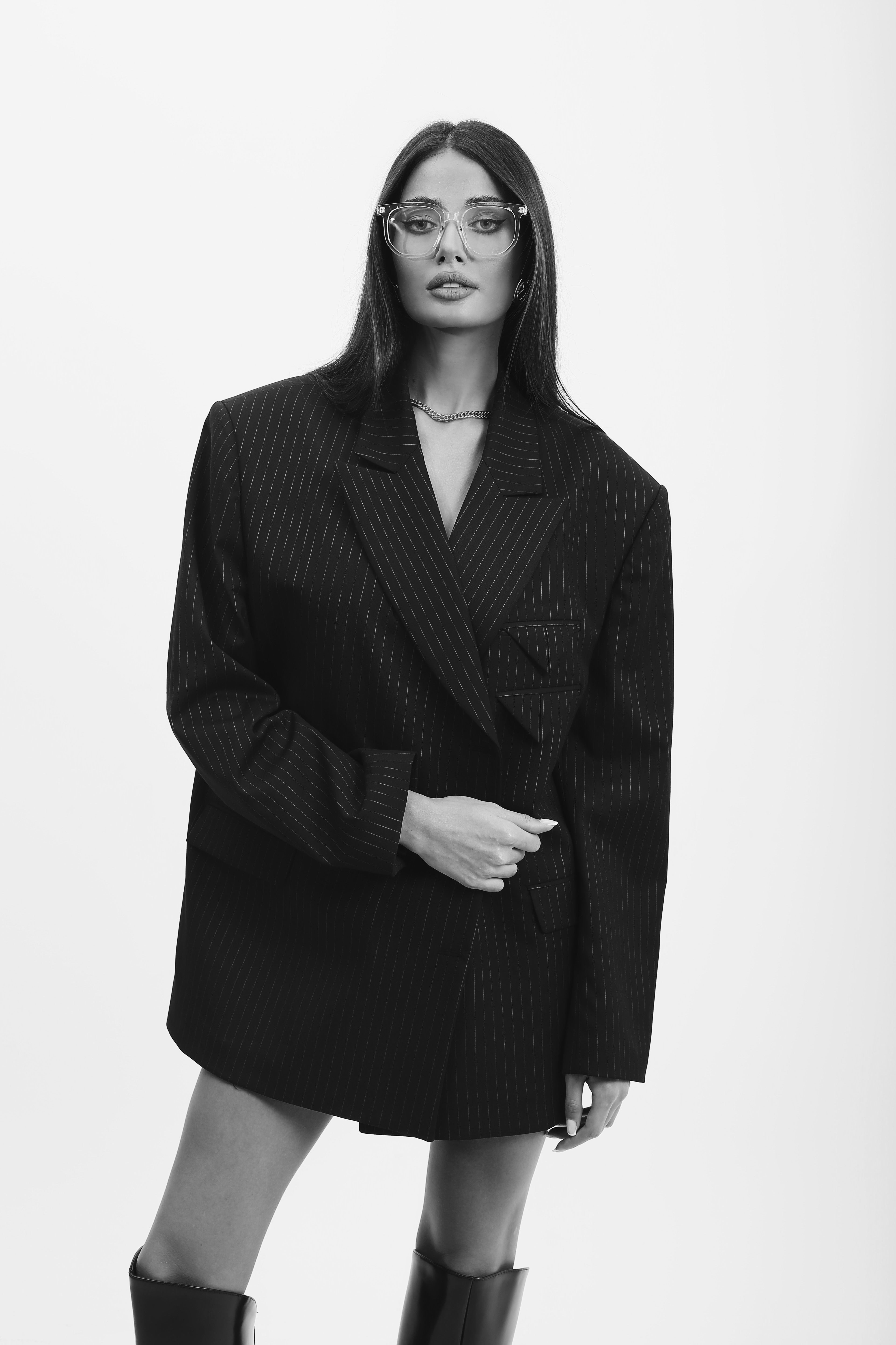 Vintage Black Stripe Grandeur Blazer