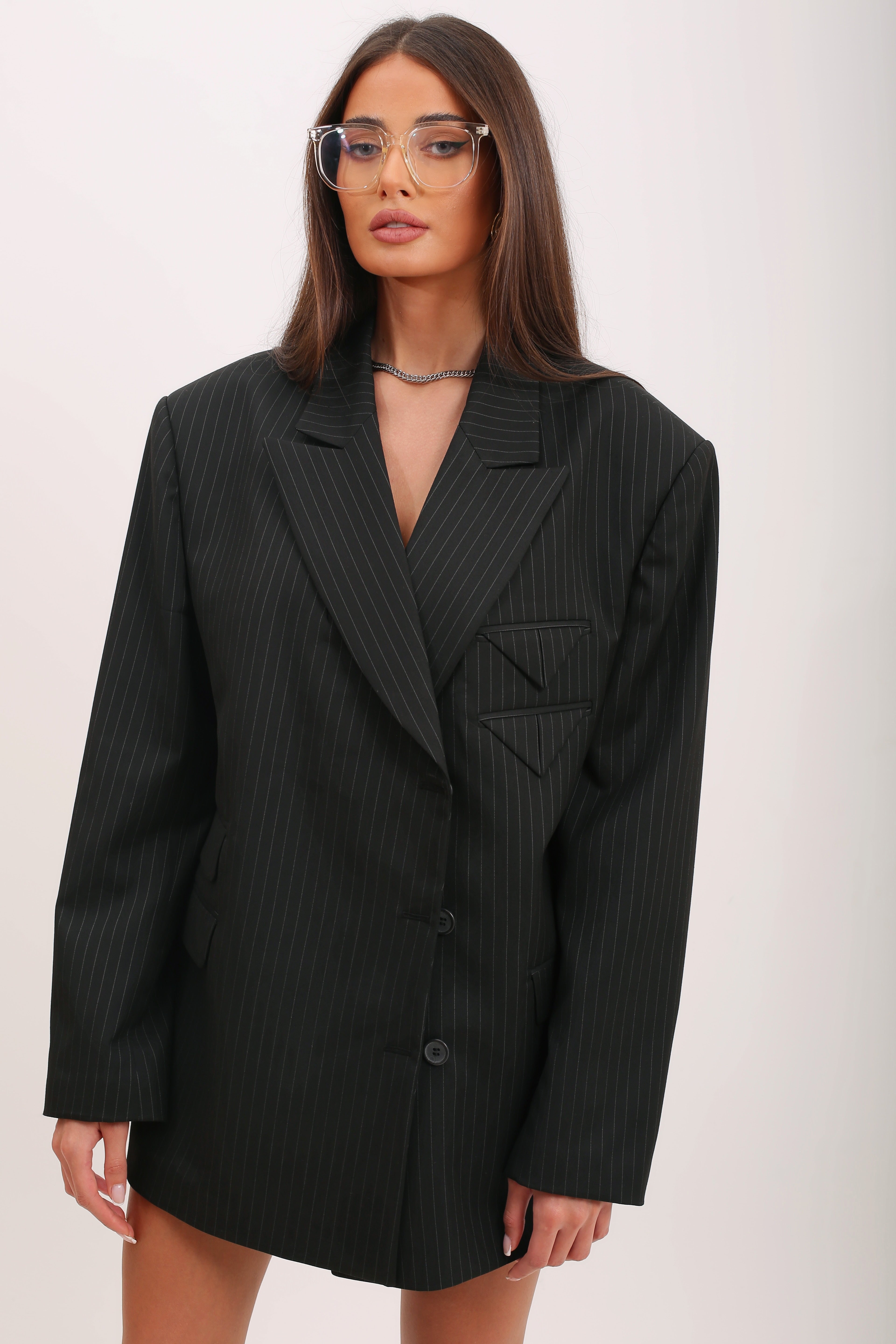 Vintage Black Stripe Grandeur Blazer