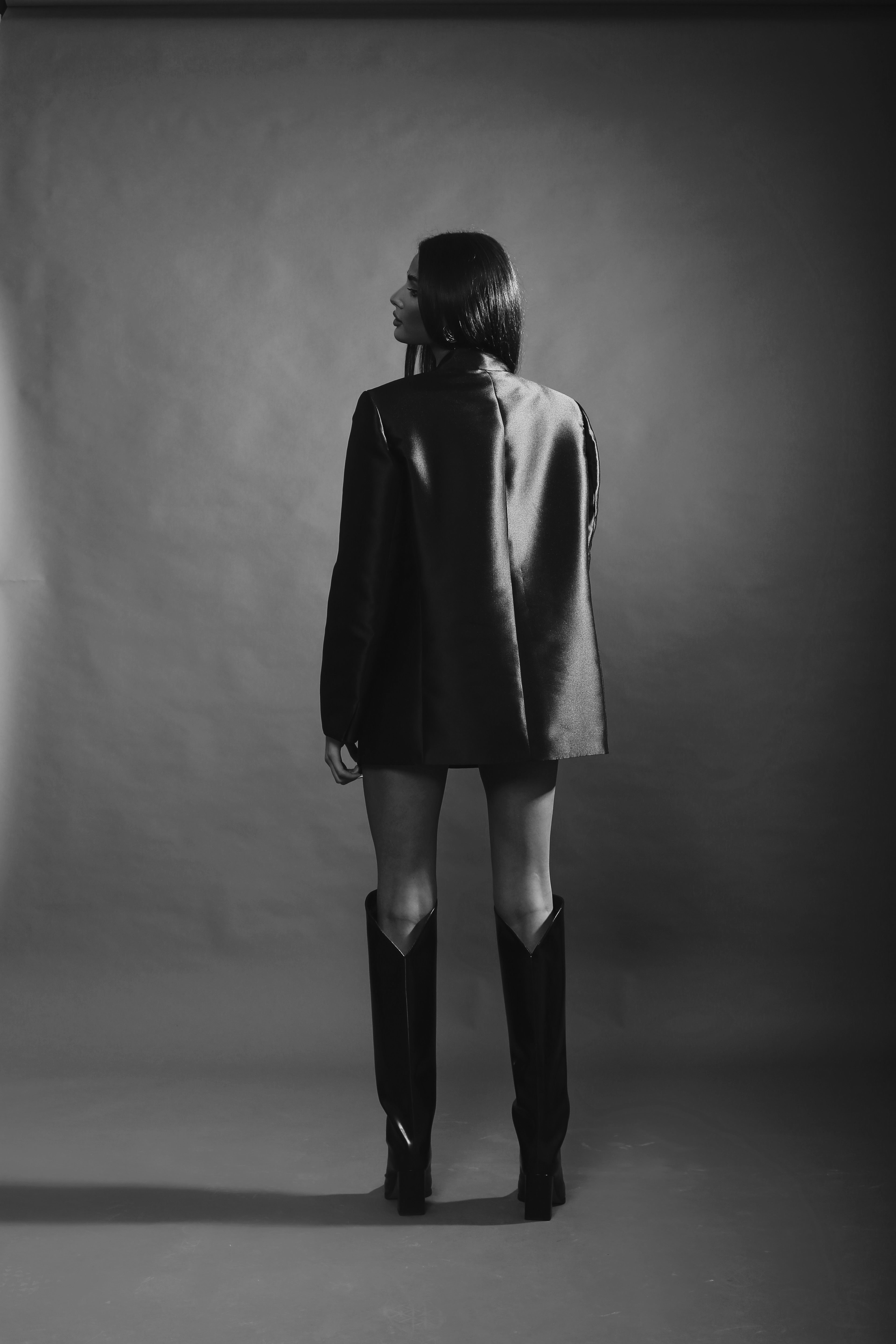 Taffeta Oversized Belted Blazer