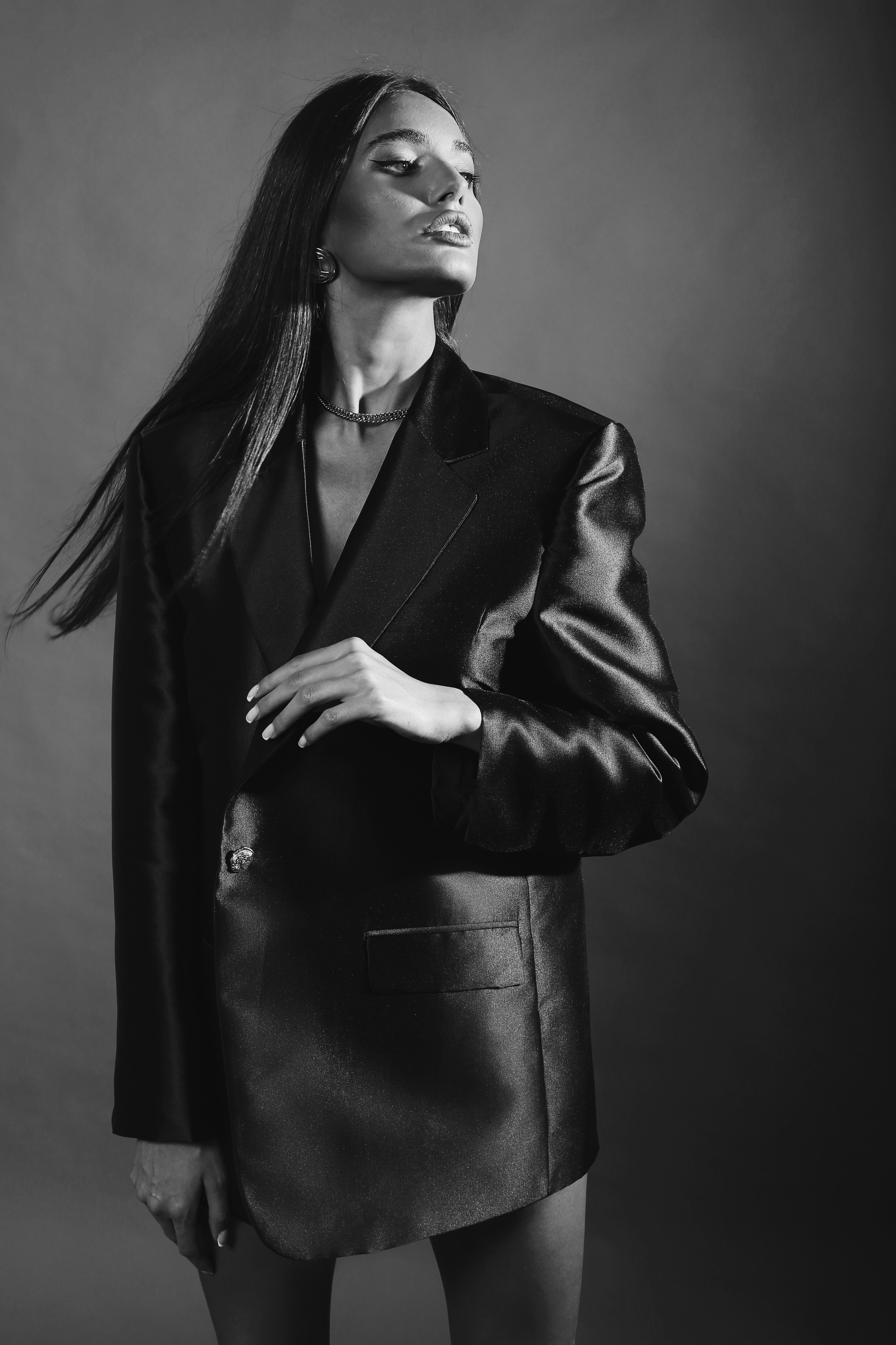 Taffeta Oversized Belted Blazer