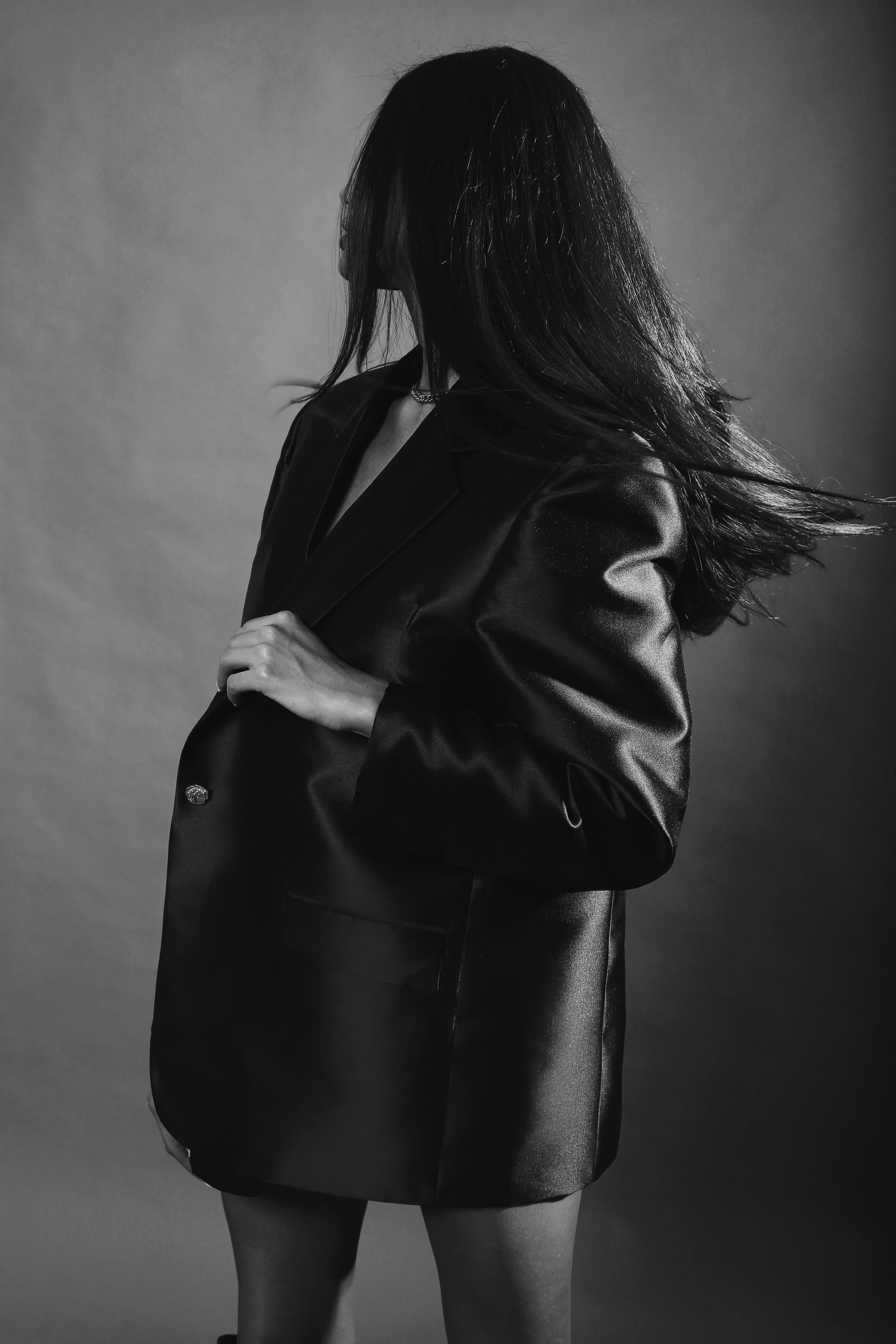 Taffeta Oversized Belted Blazer