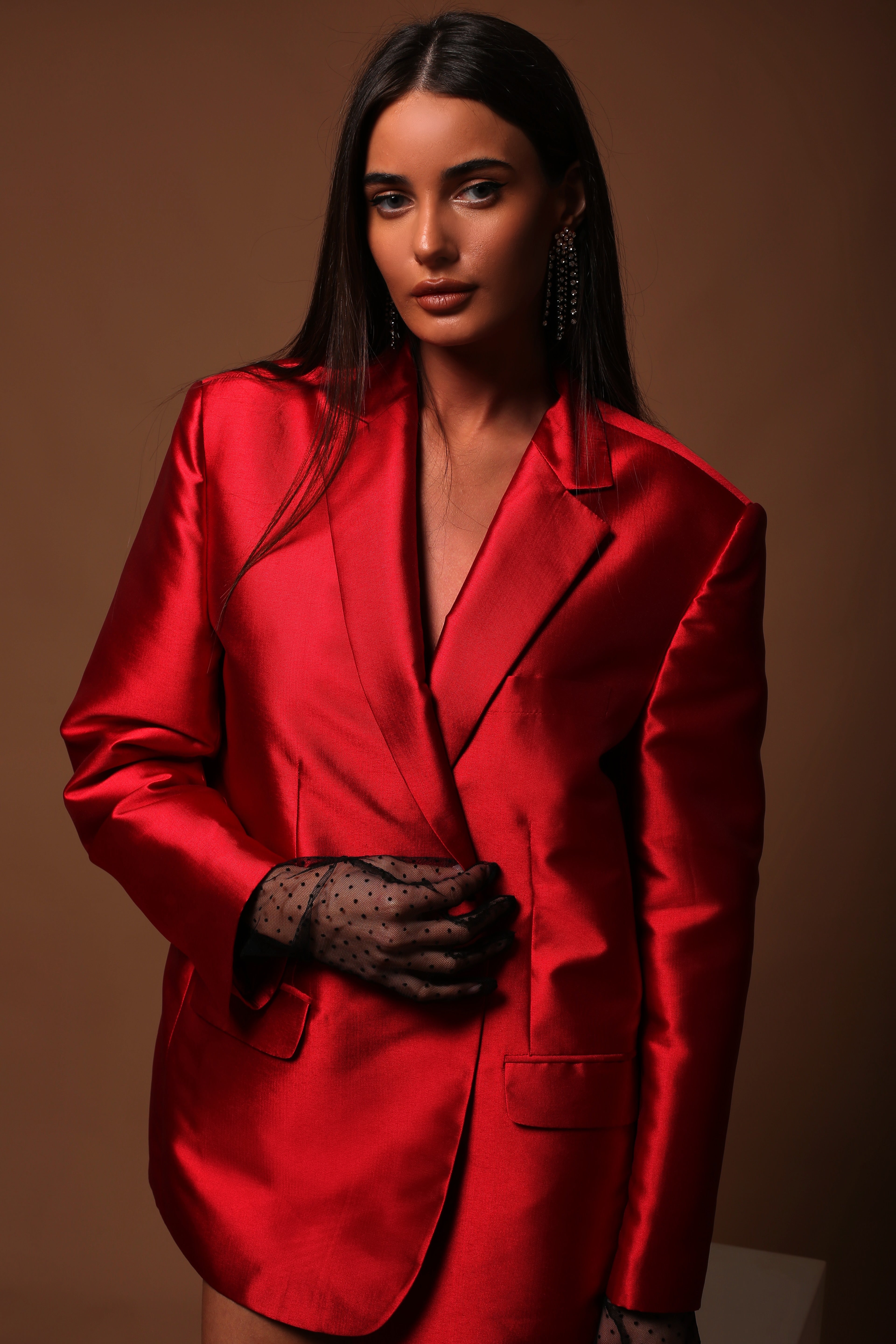 Red Velvet Tailored Jacket