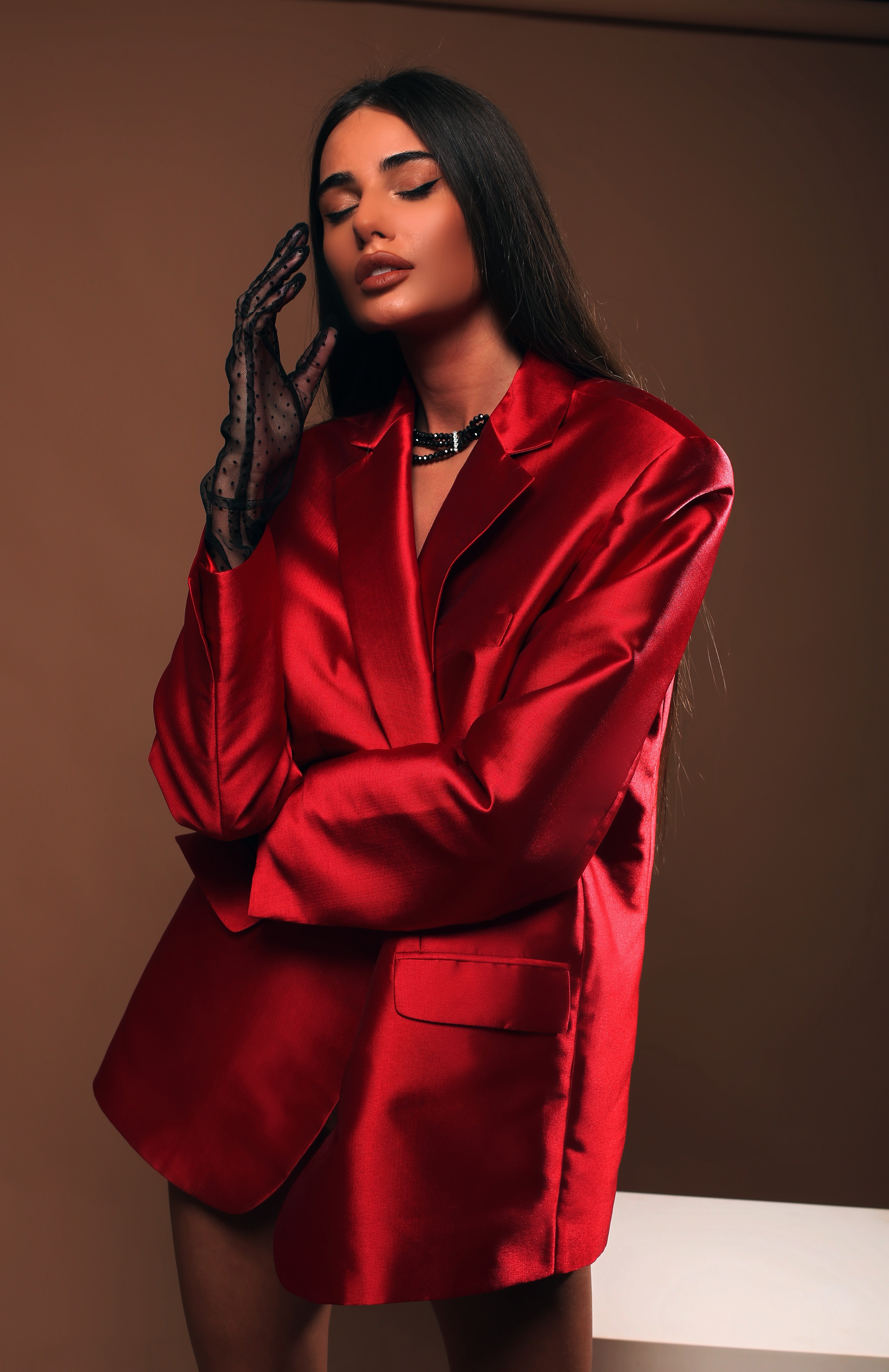 Red Velvet Tailored Jacket