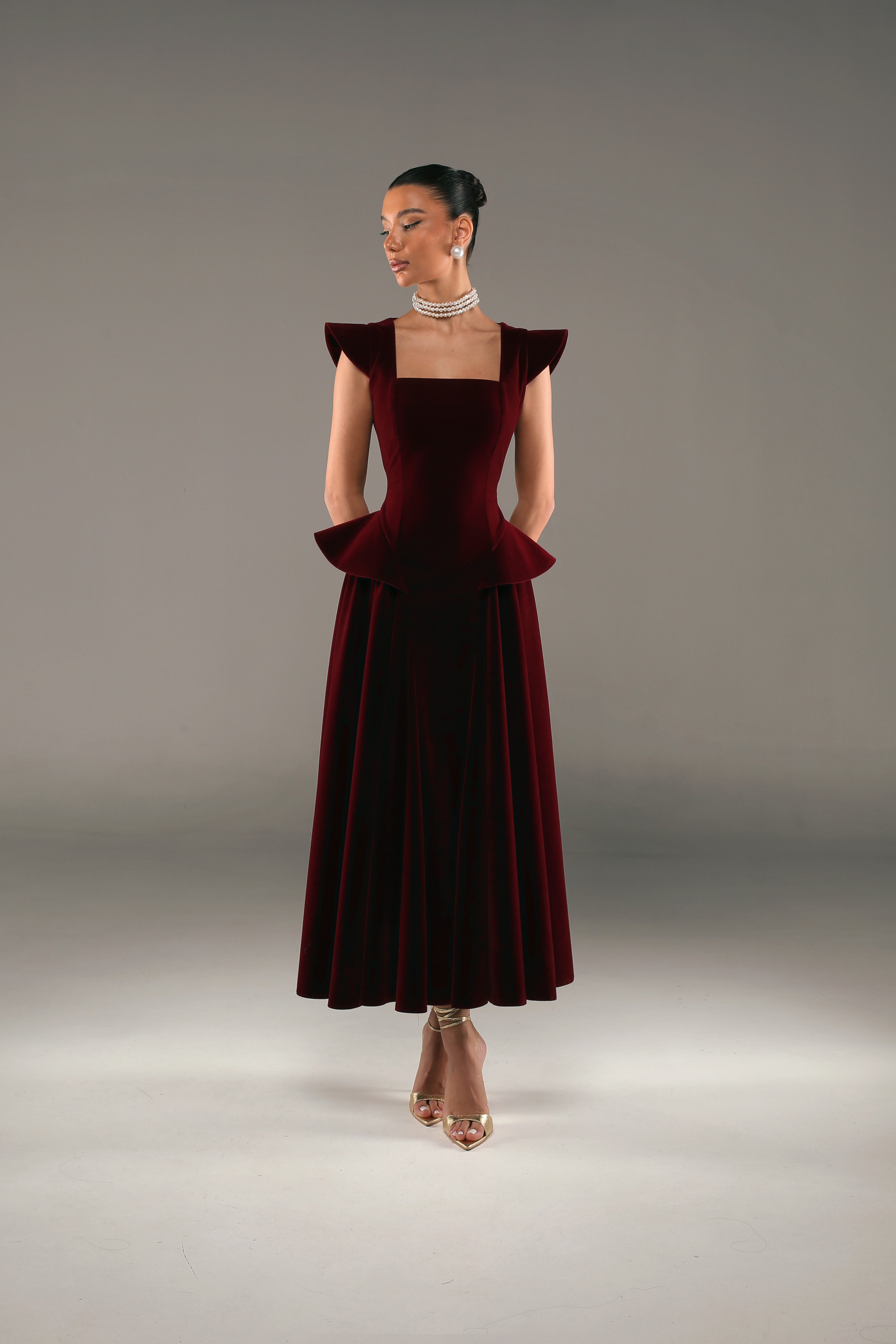 Burgundy Carol Dress