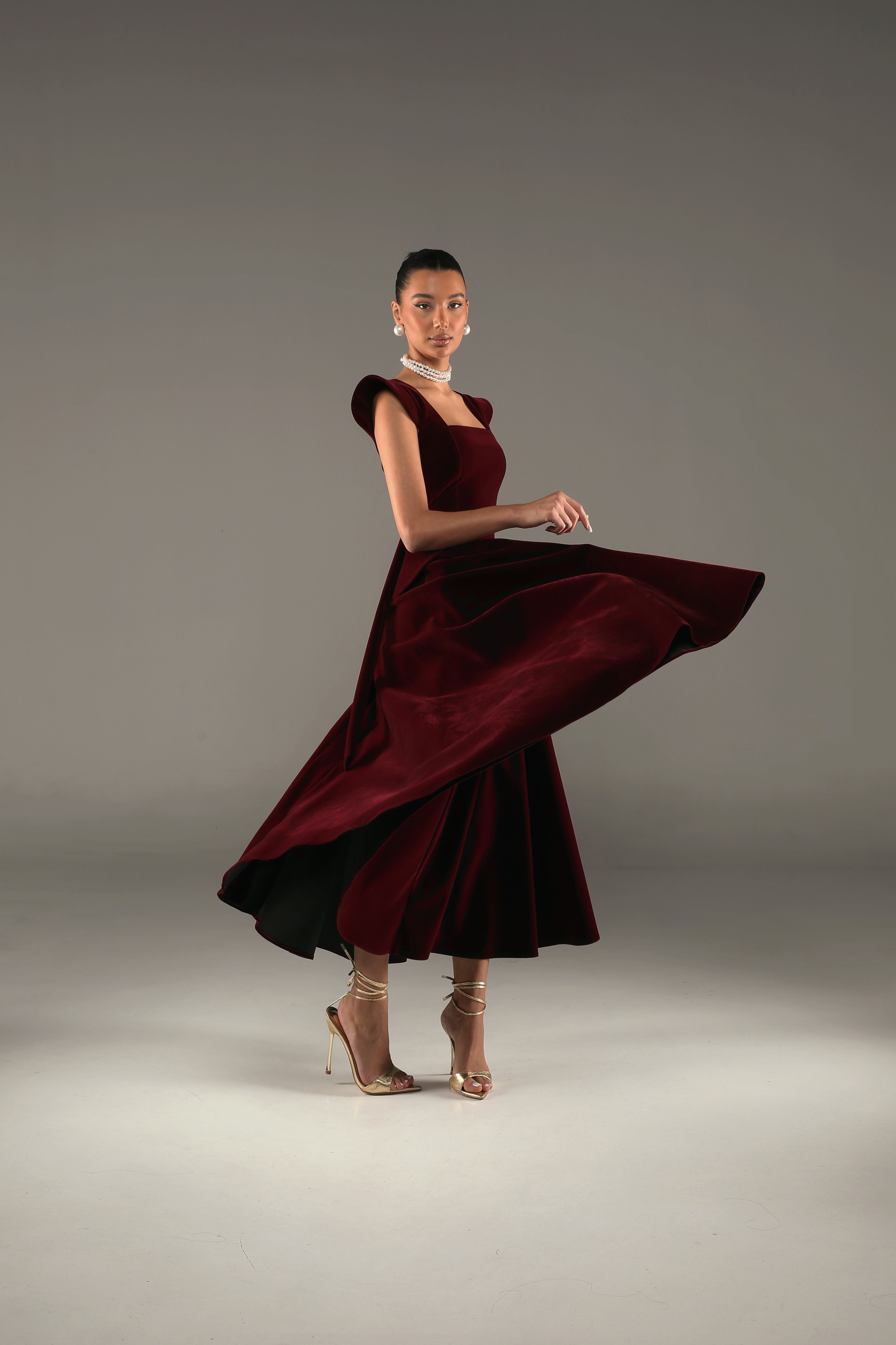 Burgundy Carol Dress
