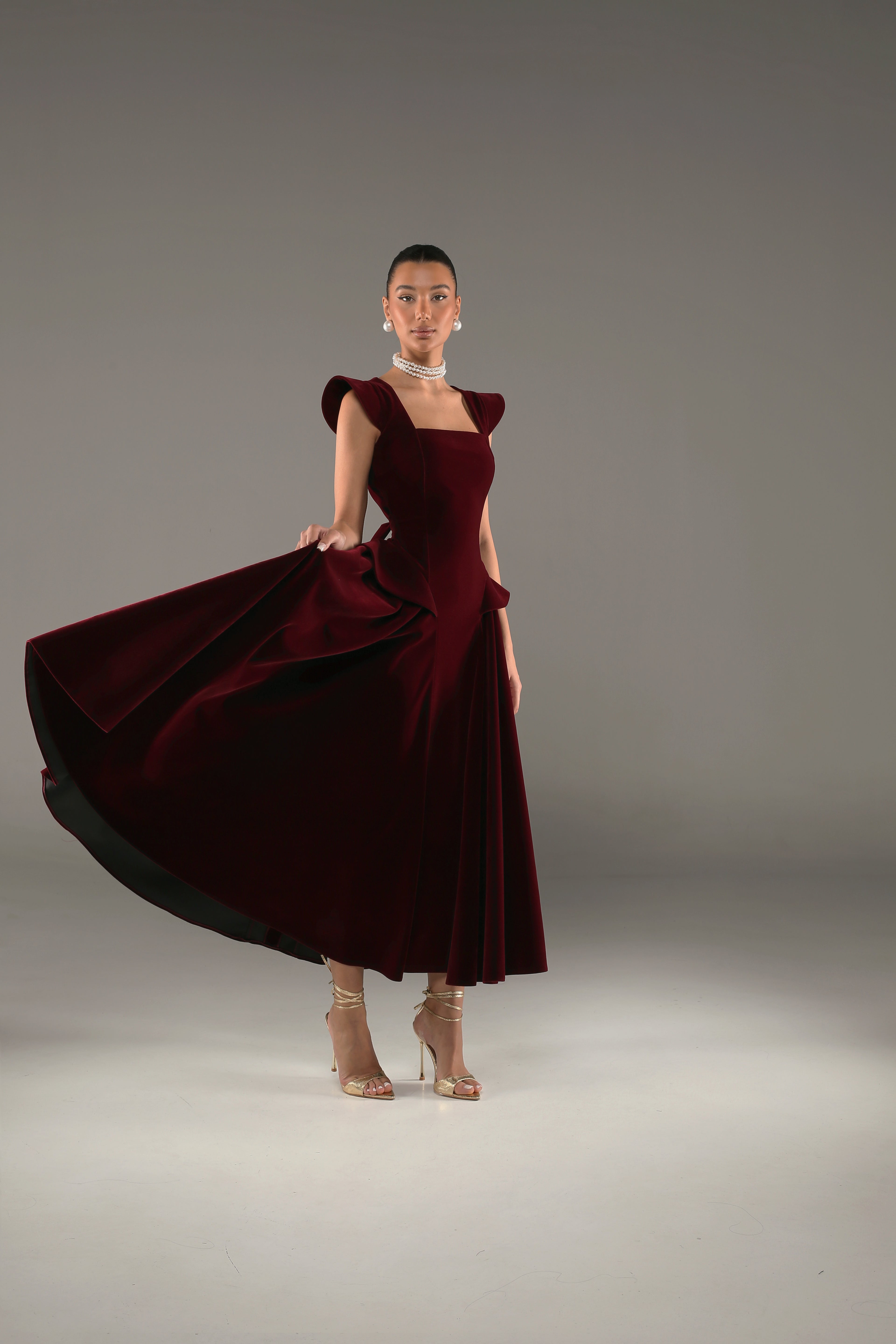 Burgundy Carol Dress