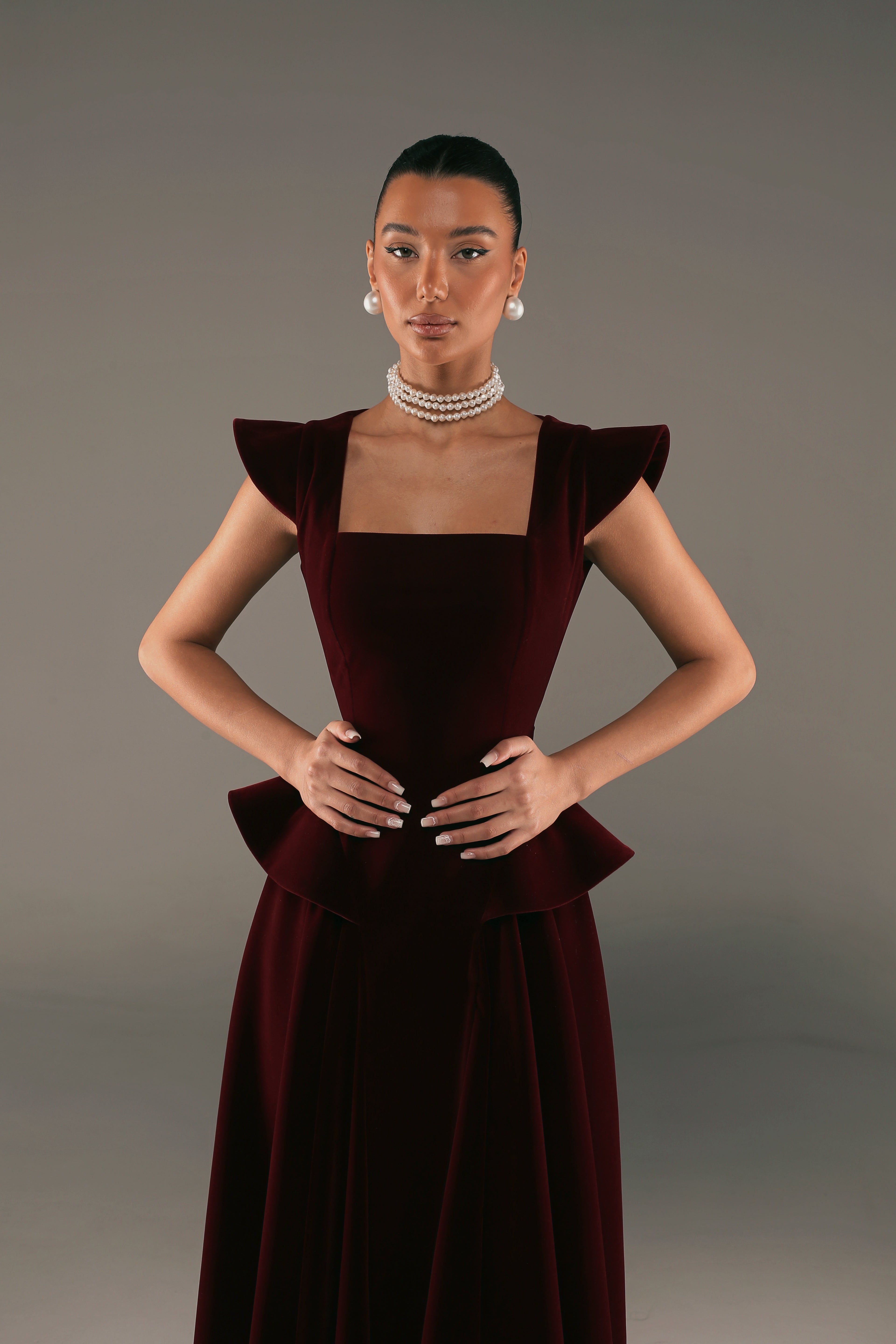 Burgundy Carol Dress