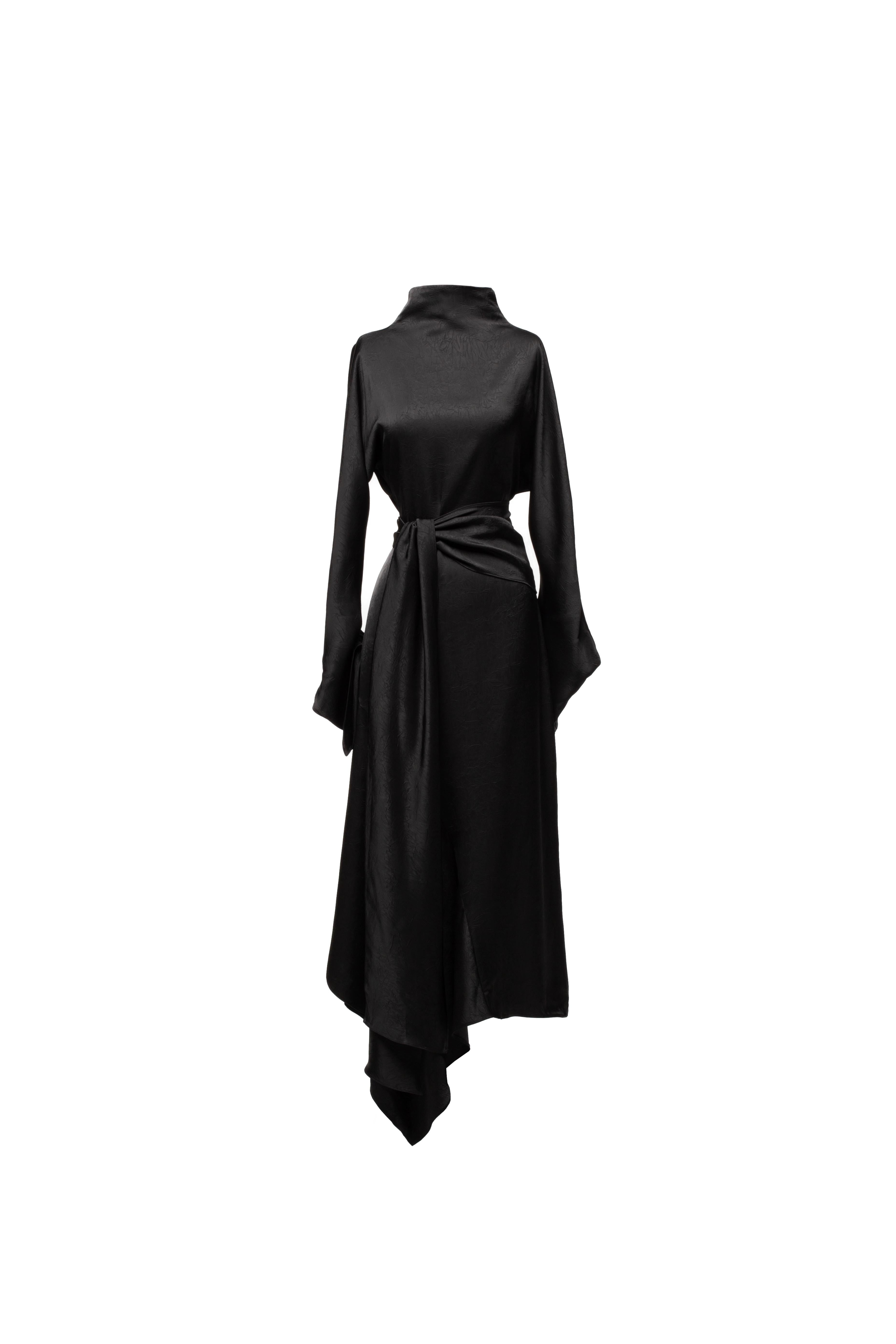 The Black Nacre Draped Dress